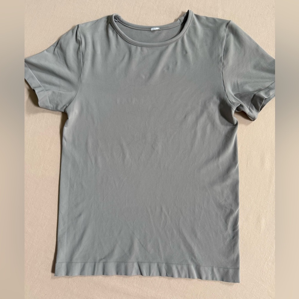 Yogalicious Tan Crew Neck Short Sleeve Top, Bodycon